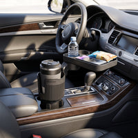 Multi-Functional Car Cup Holder with Tray Stable Car Cup Holder Tray Elevated Organizer Compact for Commuters