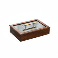 Multi-Section Candy and Nut Platter Solid Wood Wooden Compartment Snack Dish Chinese New Year Design Divided Serving Tray with Lid for Holidays