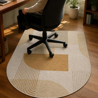 Mid-Century Style Office Chair Mat for Hardwood Floors - Non-Slip & Wear-Resistant Floor Protector
