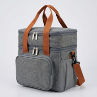 Lunch Box Tote Bag with Double-Layer Insulation for School Picnic, Large 13.8L Cool Bag for Camping BBQ