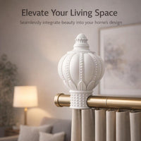 Curtain Rod Finials, Crown Curtain Pole Ends, Aluminum Alloy Rod Finials, Decorative Curtain Rod End Pieces, Easy Install Curtain Pole Decorative Ends