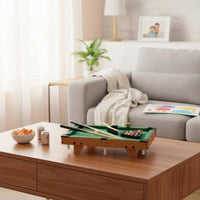 Pool Table Miniature Design Kids Pool Table Toy Improves Hand-Eye Coordination Tabletop Billiards Game for Home