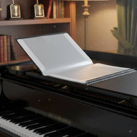 Large Capacity Non-Glare Piano Score Holder Sturdy Cover 4-Page Expandable Music Folder Waterproof Sheet Music Binder for Pianists, Musicians, Choir Members, Practice, Performance, Rehearsal