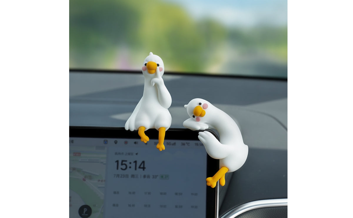 2 Pieces Dashboard Duck Adorable Car Duck with Display Hook Adorable for Drivers