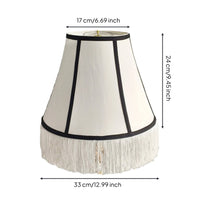 Lamp Shade with Fringe Tassel Fringe Lamp Shade Black and White Decorative for DIYers, Living Room, Bedroom