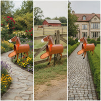 Post-Mount Mailbox Decorative Mailbox with Flag Farmhouse for Homeowners, Driveway, Garden