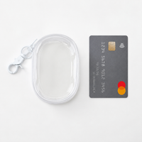 Transparent PVC Cable Organizer with Hook, Carry-On Cable Bag for On-the-Go, Tech Accessory Bag 6.5x3.6x10.5cm, Small Cable Storage