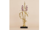 Stalk Ornament with Crystal Accents Branched Sculpture Modern Decor for Office