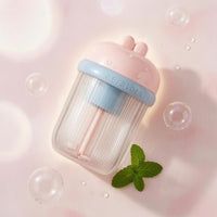 Cylindrical Electric Foaming Cup Ribbed Electric Foam Foamer Domed Lid Facial Foam Foamer Raised Buttons