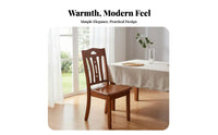 Solid Wood Construction Wooden Side Chair Chinese Design Slatted Back Wooden Chair Long-Lasting and Stable Seating Furniture High Weight Capacity for Homeowners, Families, Restaurant Owners, Dining Room, Kitchen, Cafe
