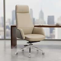 Reclining Function Ergonomic Leather Office Chair High Back Executive Chair for Conference Room
