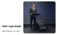 Rolling Teleprompter Stand Portable TV Floor Stand with Wheels Full-Rotation Wheels Casters Mobile Floor Display Cart for Presenters, Conference