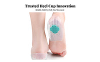 Silicone Heel Pad Cushioned Heel Cup Insert Foot Support Transparent Gridded Underside