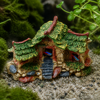 Miniature House Resin Ornament for Bonsai & Micro Landscape Decor