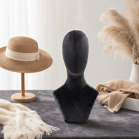 Velvet Mannequin Head with Shoulders Premium Mannequin Head with Shoulders Hat Display Bust for Milliners