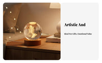 3D Engraved Crystal Ball USB Powered Three-Dimensional Crystal Ball Night Luminous Creativity Gift Christian Theme LED Lamp for Men, Home Decor