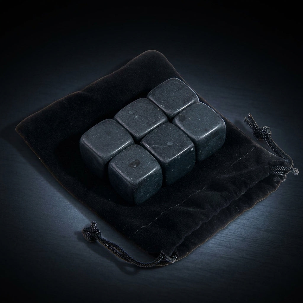 Home Bar Whisky Stones for a Unique Gift for Him, Polished Basalt Chilling Stones for a Whisky Gift Men Love