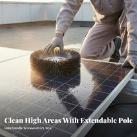 Non-Scratch Bristles Electric Solar Panel Cleaning Brush Versatile Photovoltaic Panel Washing Brush Resistant Power Tool Accessory for Professional Cleaners, Maintenance Workers, Rooftops, Outdoor, Floors, Exterior Walls