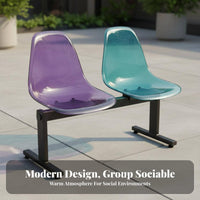 Colorful Options 3-Seater Transparent Bench Modern Design Gang Seating Bench Easy to Clean Long Seat Weather-Resistant for Event Planners, Property Managers, Business Owners, Parks, Outdoor Cafes, Waiting Areas, Shopping Malls