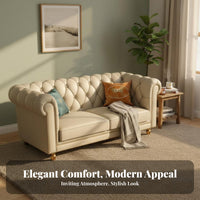 3-Person Settee Luxury Design Sofa Modern aesthetic Couch for Apartment Dwellers, Homeowners, Living Room, Small Spaces, Lounge Area