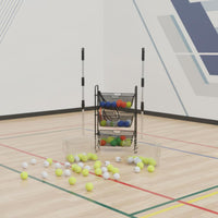 Stainless Steel Tennis Ball Roller No Bending Over Rolling Tennis Ball Picker With Wheels for Pickleball Players