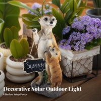 Meerkat Solar Lamp Auto On/deactivate Solar Powered Meerkat Figure Garden Creature Lantern Weatherproof Outdoor Decoration