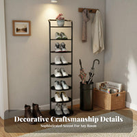 Space-Saving Narrow Shoe Rack Stable & Sturdy Vertical Shoe Storage Rack Large Capacity Home Organizer Anti-Rust for Students, Apartment Dwellers, Homeowners, Entryway, Dorm Room, Hallway, Bedroom