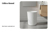 Round Striped Waste Bin Stylish Design Lidless Trash Can Easy to Clean Round Trash Can for Homeowners, Students, Washroom, Living Room, Under Desk