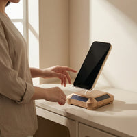 Slimline Solar Powered Rotating Display Stand Tilting Rotating Phone Stand Smooth Turntable Eco-Friendly for Showcase
