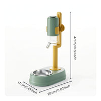 Pet Feeder with Water Bottle Stainless Steel Dog Bowl with Stand Rust-Resistant