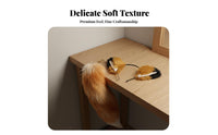 2 Pieces Canine Ears and Tail Set Cute Design Cat Ears Headband and Tail Canine Costume Kit Comfortable to Wear for Children