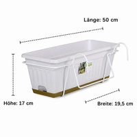 Flower Box 50 cm, Minimalist Balcony Box, Planter for Flowers and Green Plants, Thickened Modern Plastic