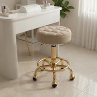 Waterproof Leather Adjustable Height Rolling Stool Swivel Stool with Wheels Commercial Furniture for Hairstylists, Beauticians, Nail Technicians, Salon, Barbershop, Medical Office, Workshop