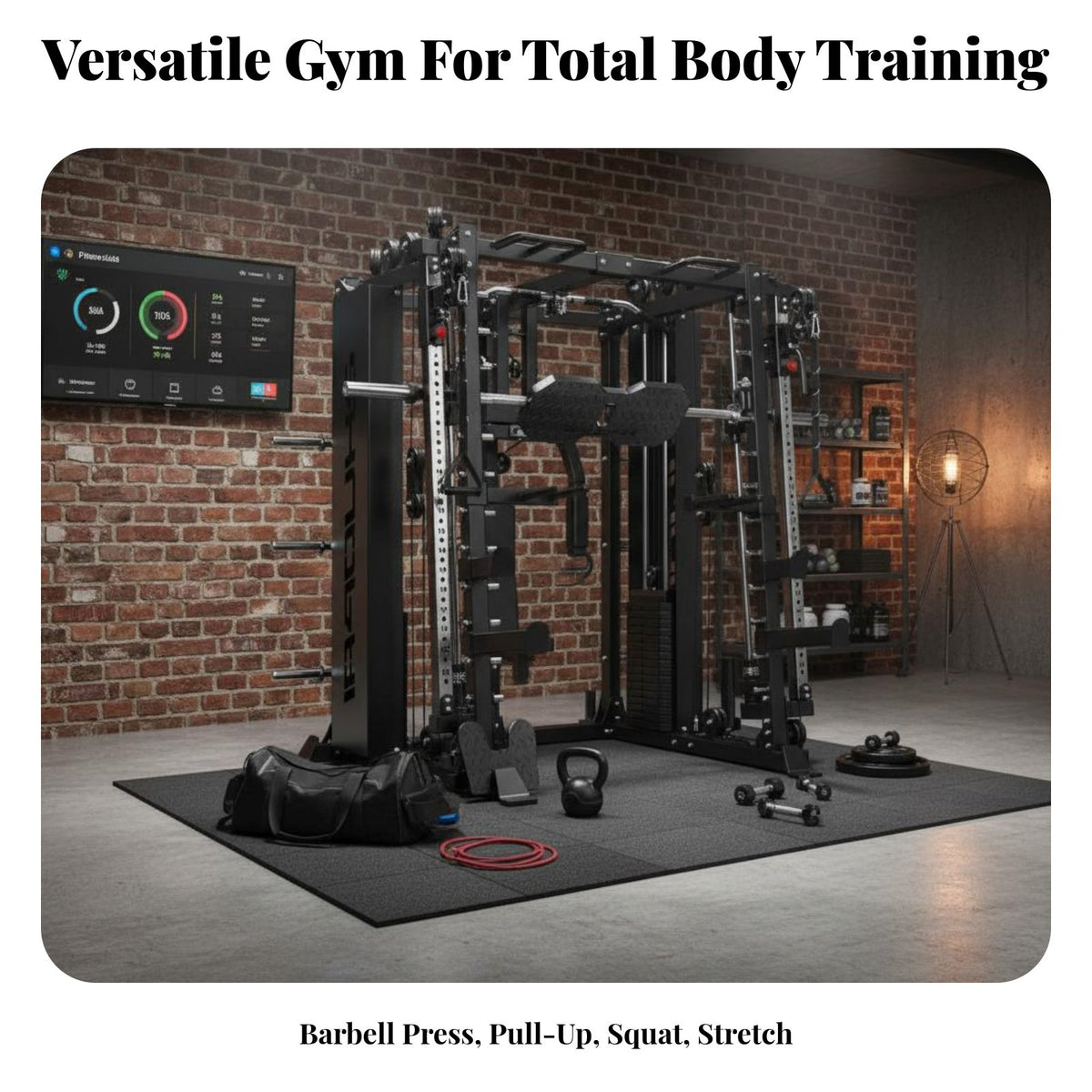 Multi-Functional Guided Machine Full Body Workout Comprehensive Guided Machine Fully Adjustable Comprehensive Home Gym for Beginners, Bodybuilders
