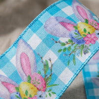 5 Yards Easter Wired Ribbon DIY Friendly Easter Craft Ribbon Rustic for Crafters, Decorators, Wreath Making, Holiday Celebrations, Party Decoration, Gift Wrapping