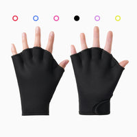 Adjustable Wrist Strap Fingerless Gloves Exposed-fingertipFingertip Swim Gloves Stretchy Material Water Glove Reinforced Stitching for Swimming, Surfing