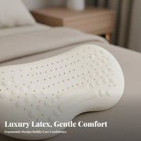 Breathable Waist Support Sleeping Cushion Formaldehyde-Safe Latex Pillow Adjustable Height for Side Sleepers, Seniors, Bed, Home, Car