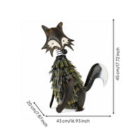 Metal Wildlife Figure Sculpture Decorative Canine Figurine Unique Metal Figurine for Gardeners, Patio, Yard