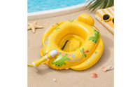 Seated Swim Float with Seat Backrest Baby Swim Seat Raised Front Cushion Baby Swimming Buoyant Device Cartoon-Style
