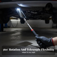 Chassis Inspection Mirror Portable Telescopic Inspection Mirror Non-Slip Grip Battery Included for Car Inspectors