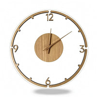 Silent Wooden Wall Clock Wood-Grain Minimalist Wall Clock Modern Natural for Living Room