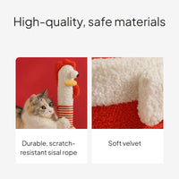 Cat Tree with Scratching Post & Bed, Cartoon Chicken Design