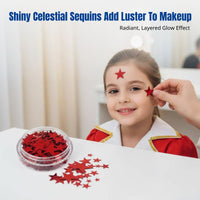Celestial Sparkle Face Stickers, Children's Carnival Makeup Patch, Forehead & Eye Decoration, Stage Theme, Random Mixed Hues