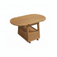 2-Tier Round Rolling Table Movable with casters Mobile Furniture for Small Spaces