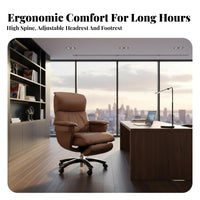 Highspine Reclining managerial Chair Adjustable Headrest Highspine Reclining Armchair Padded Armrests Easy Assembly for Managers