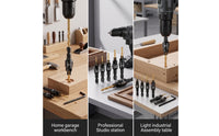 6 Pieces Titanium-Plated Countersink Drill Bit Set Tapered Wood Countersink Drill Bit Industrial-Grade Tool Wear Resistant for Woodworkers, Woodworking