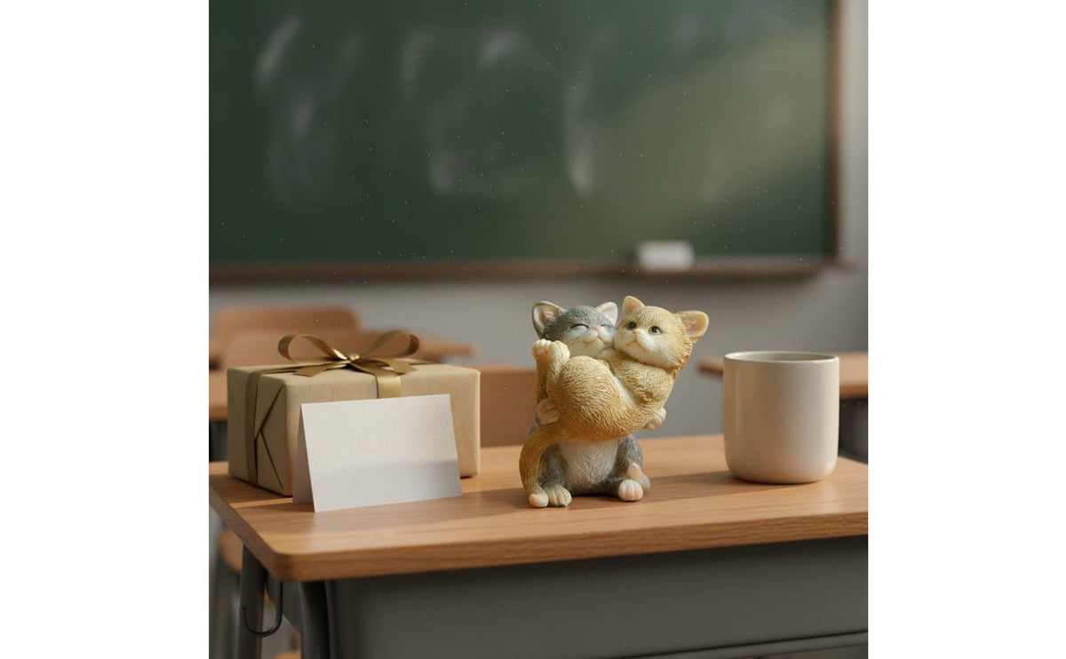 Fine Craftsmanship Resin Cat Figurine Delicate Texture Japanese Design Cat Figure Lightweight for Car Dashboard, Desktop, Bookshelf