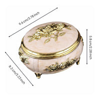 Vintage Metal Jewelry Box Presentable Storage Decor Rustproof for Vanity