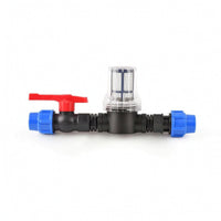 Inline Water Strainer Shutoff Easy-Maintenance Irrigation Strainer with Shutoff Clog-Resistant for Watering Systems, Greenhouse