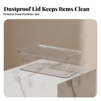Clear organizer with Handles Space-Saving Organizer Box adaptable Use for Desktop